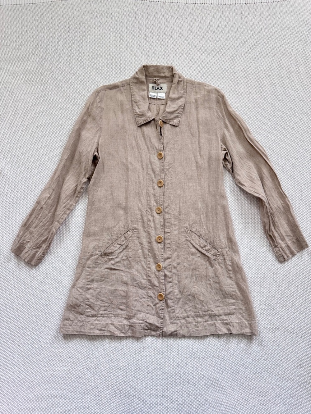 FLAX Linen Button Down Jacket - Picture 1 of 3